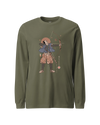 Samurai Archer Ukiyo-e Unisex Long Sleeve Tee Military Green - Samurai Original