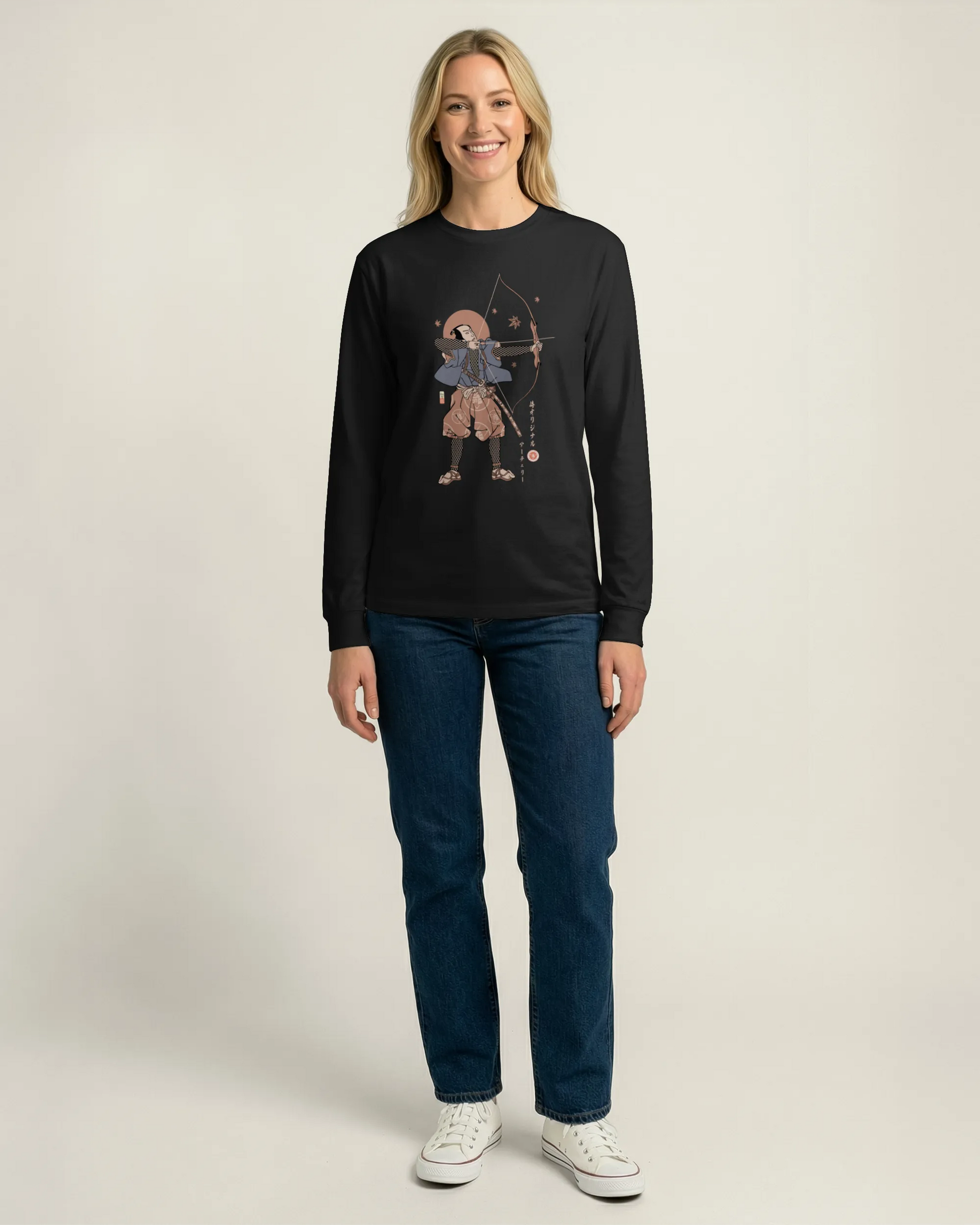 Samurai Archer Ukiyo-e Unisex Long Sleeve Tee - Samurai Original
