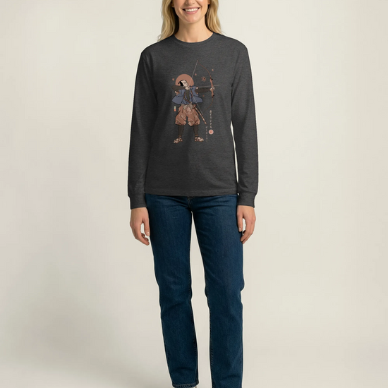 Samurai Archer Ukiyo-e Unisex Long Sleeve Tee - Samurai Original