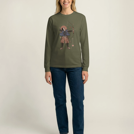 Samurai Archer Ukiyo-e Unisex Long Sleeve Tee - Samurai Original