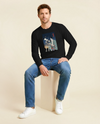 Samurai Astronomy Telescope Ukiyo-e Unisex Long Sleeve Tee - Samurai Original