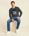 Samurai Astronomy Telescope Ukiyo-e Unisex Long Sleeve Tee - Samurai Original