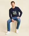 Samurai Astronomy Telescope Ukiyo-e Unisex Long Sleeve Tee - Samurai Original