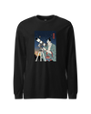 Samurai Astronomy Telescope Ukiyo-e Unisex Long Sleeve Tee Black - Samurai Original