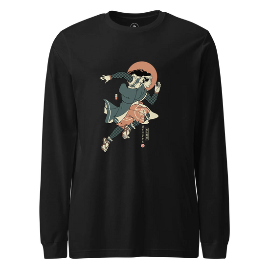 Samurai Athletics Ukiyo-e Unisex Long Sleeve Tee Black - Samurai Original