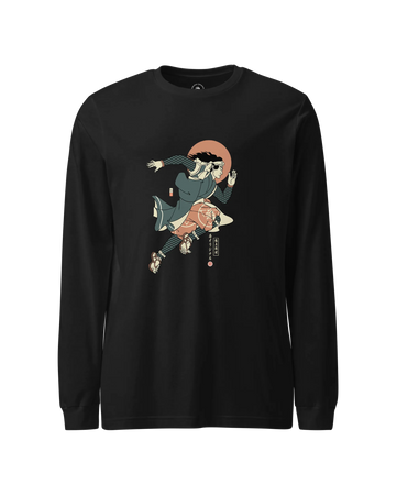 Samurai Athletics Ukiyo-e Unisex Long Sleeve Tee Black - Samurai Original