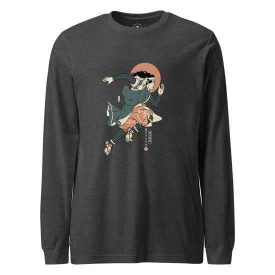 Samurai Athletics Ukiyo-e Unisex Long Sleeve Tee Dark Grey Heather - Samurai Original