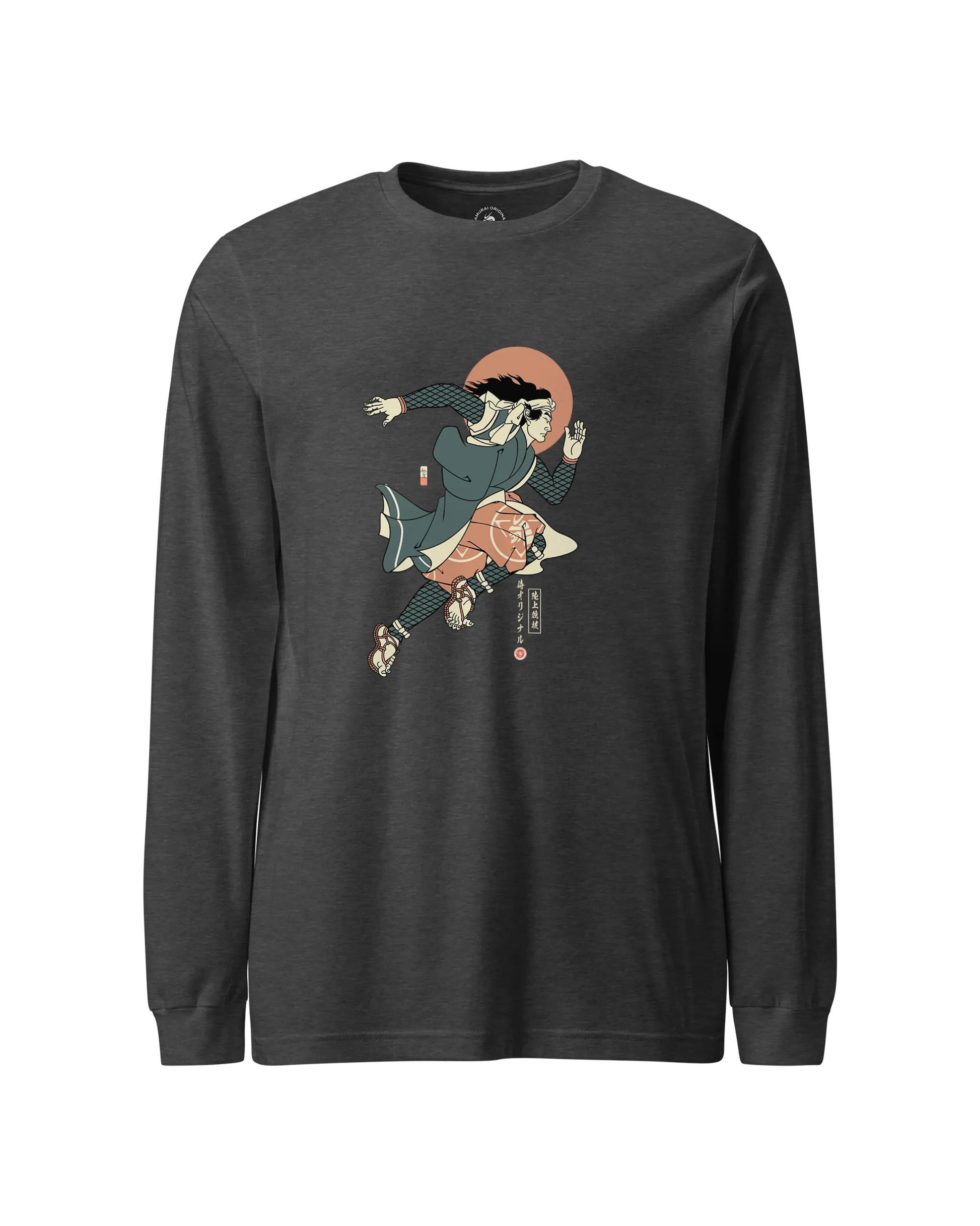 Samurai Athletics Ukiyo-e Unisex Long Sleeve Tee Dark Grey Heather - Samurai Original