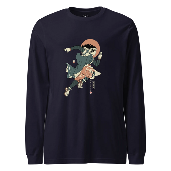 Samurai Athletics Ukiyo-e Unisex Long Sleeve Tee Navy - Samurai Original