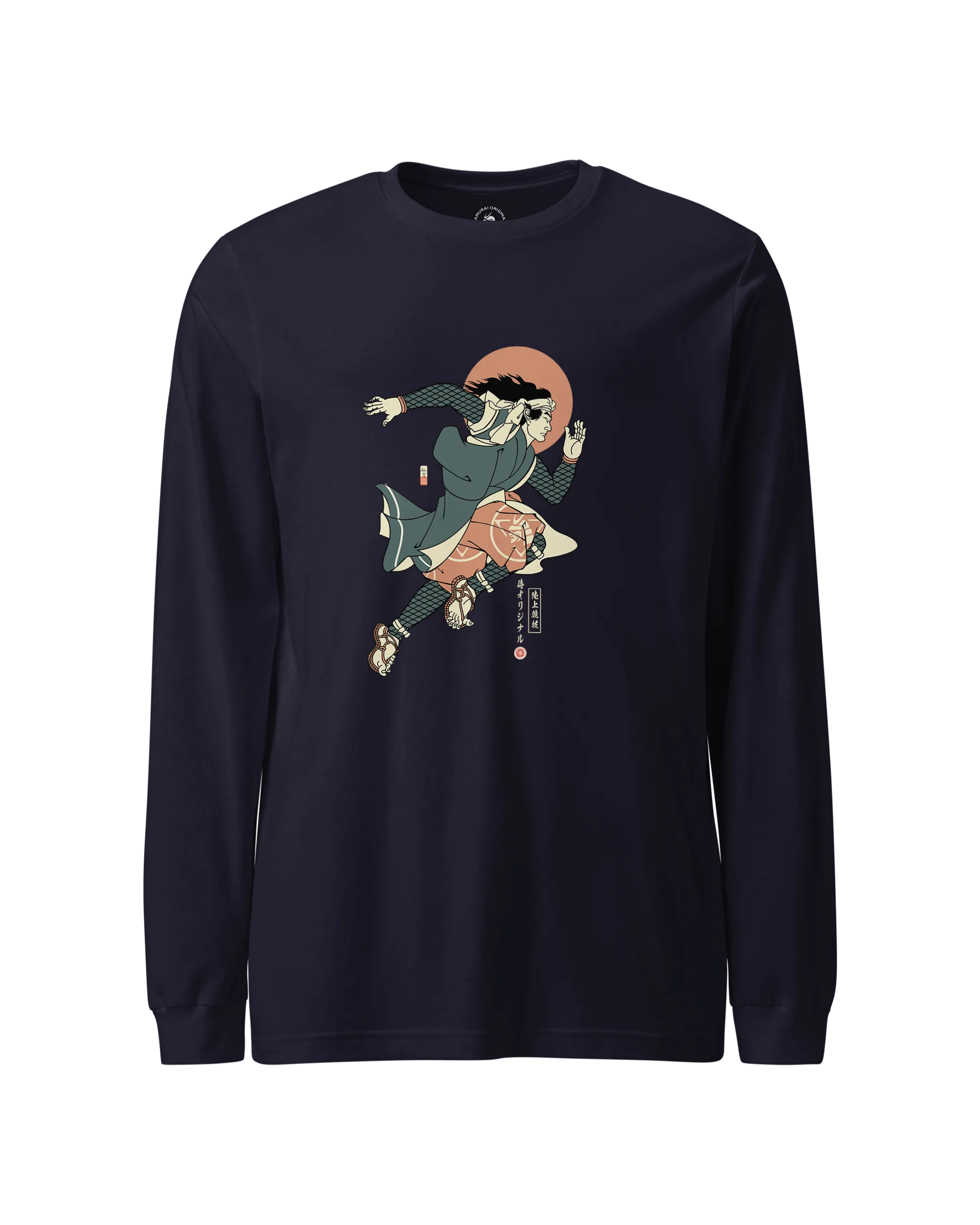 Samurai Athletics Ukiyo-e Unisex Long Sleeve Tee Navy - Samurai Original