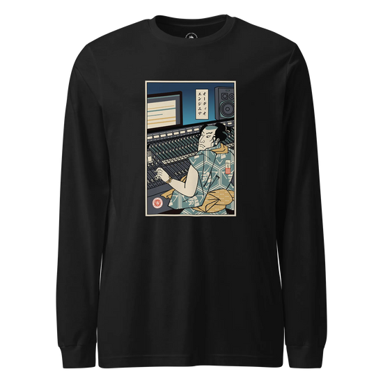 Samurai Audio Engineer Ukiyo-e Unisex Long Sleeve Tee Black - Samurai Original