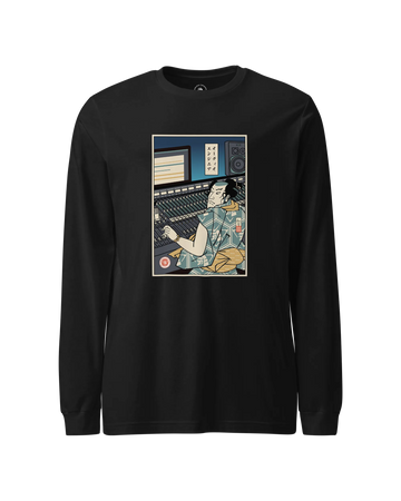 Samurai Audio Engineer Ukiyo-e Unisex Long Sleeve Tee Black - Samurai Original