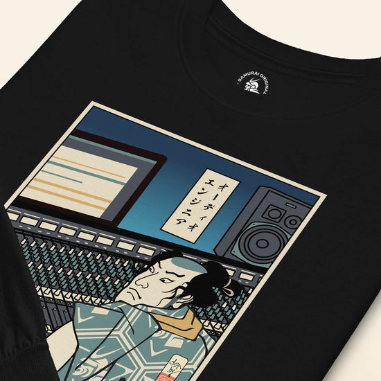 Samurai Audio Engineer Ukiyo-e Unisex Long Sleeve Tee - Samurai Original