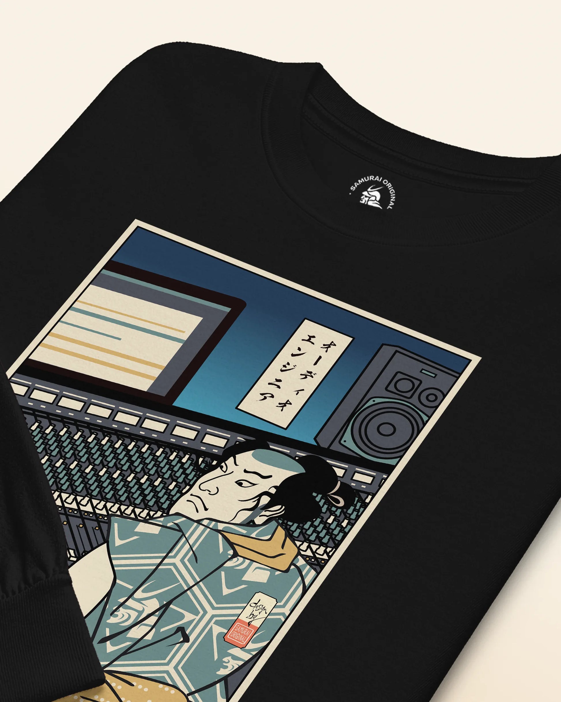 Samurai Audio Engineer Ukiyo-e Unisex Long Sleeve Tee - Samurai Original