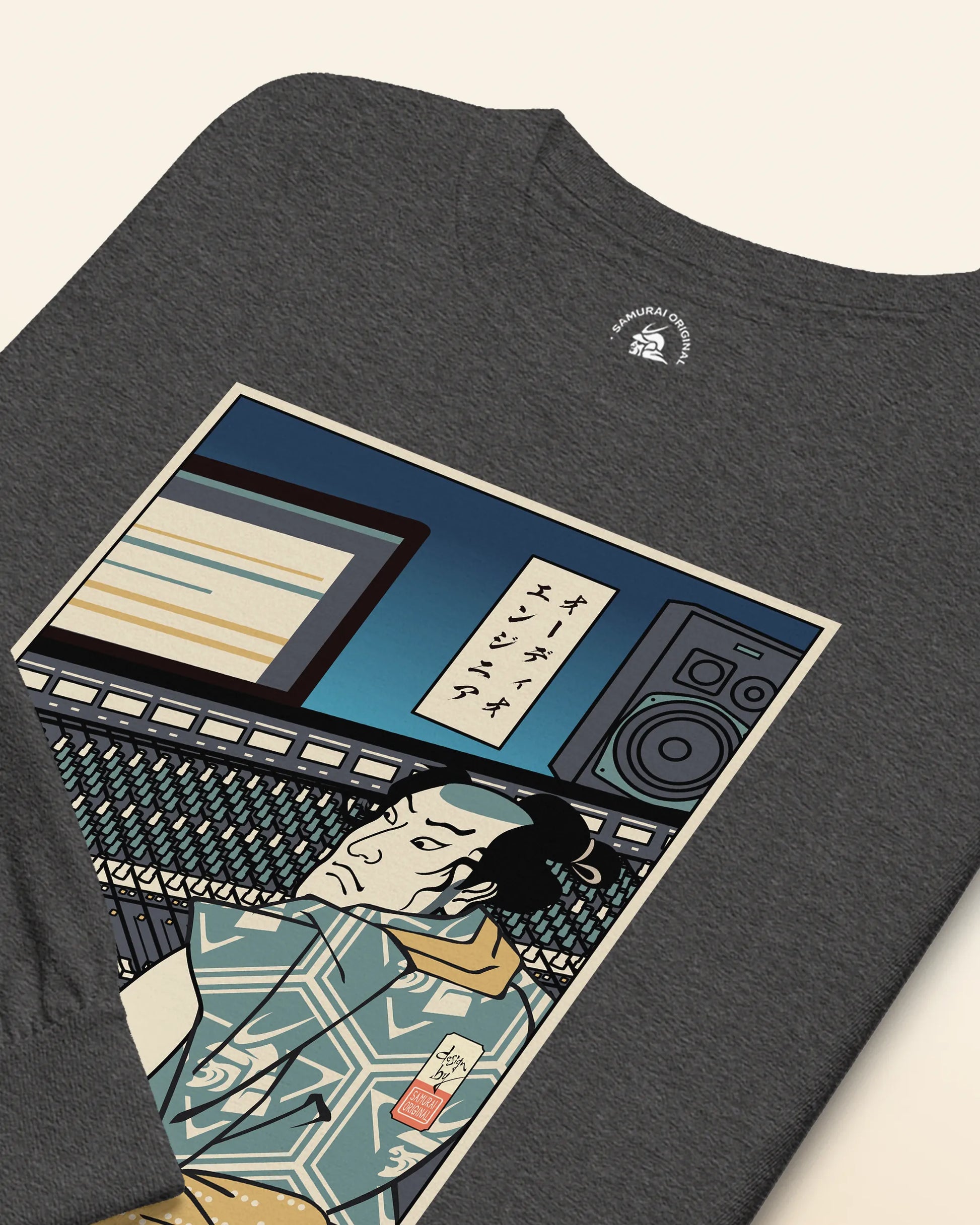 Samurai Audio Engineer Ukiyo-e Unisex Long Sleeve Tee - Samurai Original