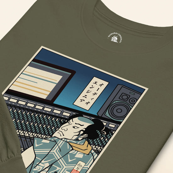 Samurai Audio Engineer Ukiyo-e Unisex Long Sleeve Tee - Samurai Original