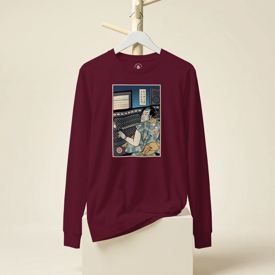 Samurai Audio Engineer Ukiyo-e Unisex Long Sleeve Tee - Samurai Original