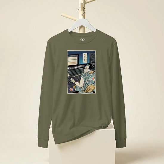 Samurai Audio Engineer Ukiyo-e Unisex Long Sleeve Tee - Samurai Original