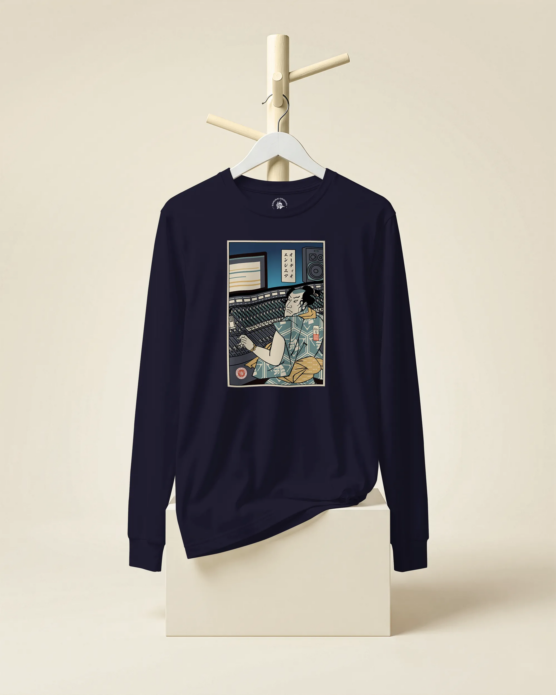 Samurai Audio Engineer Ukiyo-e Unisex Long Sleeve Tee - Samurai Original