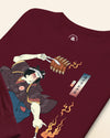 Samurai BBQ Barbecue Funny Ukiyo-e Unisex Long Sleeve Tee