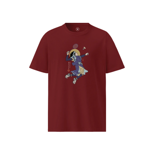 Samurai Badminton Ukiyo-e  Unisex organic t-shirt No.1