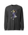Samurai Badminton Ukiyo-e Unisex Long Sleeve Tee No.1 Dark Grey Heather - Samurai Original