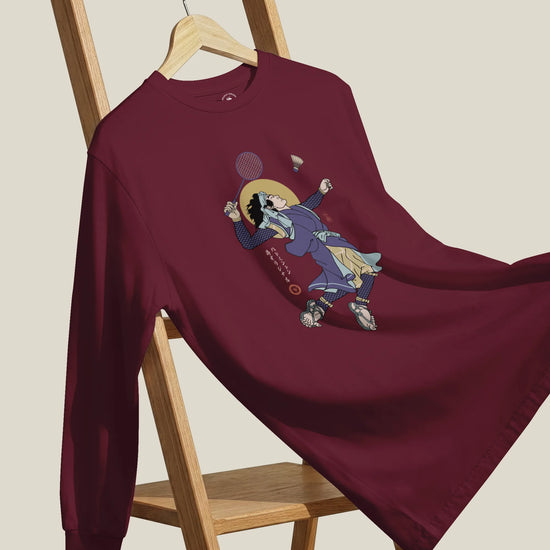 Samurai Badminton Ukiyo-e Unisex Long Sleeve Tee No.1 - Samurai Original