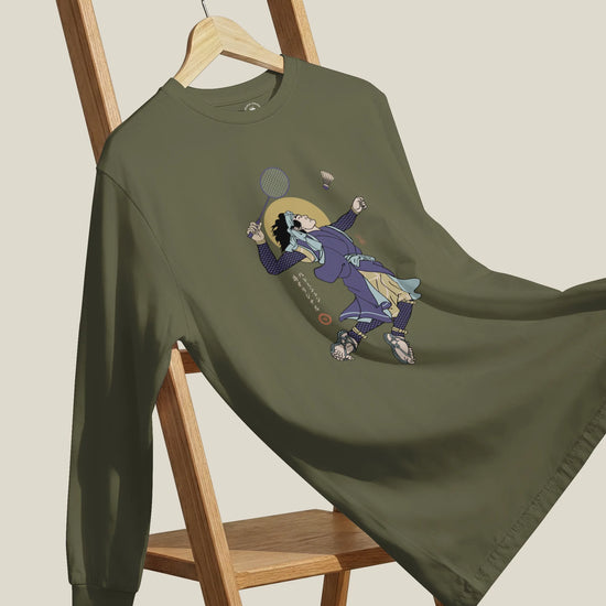 Samurai Badminton Ukiyo-e Unisex Long Sleeve Tee No.1 - Samurai Original