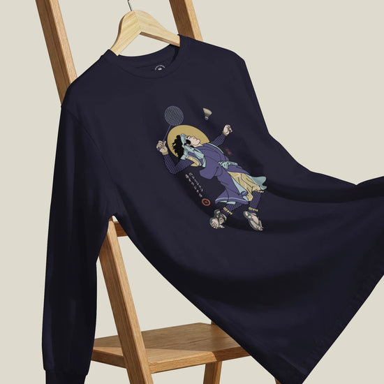 Samurai Badminton Ukiyo-e Unisex Long Sleeve Tee No.1 - Samurai Original