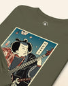 Samurai Banjo Player Music Ukiyo-e Unisex Long Sleeve Tee - Samurai Original