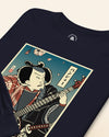 Samurai Banjo Player Music Ukiyo-e Unisex Long Sleeve Tee - Samurai Original