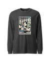 Samurai Barista Coffee Ukiyo-e Unisex Long Sleeve Tee Dark Grey Heather - Samurai Original