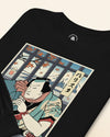 Samurai Barista Coffee Ukiyo-e Unisex Long Sleeve Tee - Samurai Original