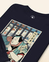 Samurai Barista Coffee Ukiyo-e Unisex Long Sleeve Tee - Samurai Original