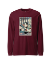 Samurai Barista Coffee Ukiyo-e Unisex Long Sleeve Tee Maroon - Samurai Original