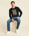 Samurai Bartender Wine Ukiyo-e Unisex Long Sleeve Tee - Samurai Original