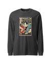 Samurai Bartender Wine Ukiyo-e Unisex Long Sleeve Tee Dark Grey Heather - Samurai Original