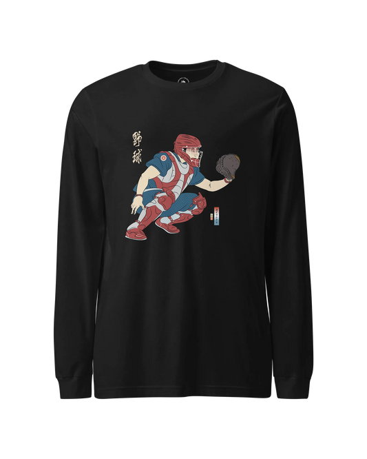 Samurai Baseball Player 4 Sport Ukiyo-e Unisex Long Sleeve Tee