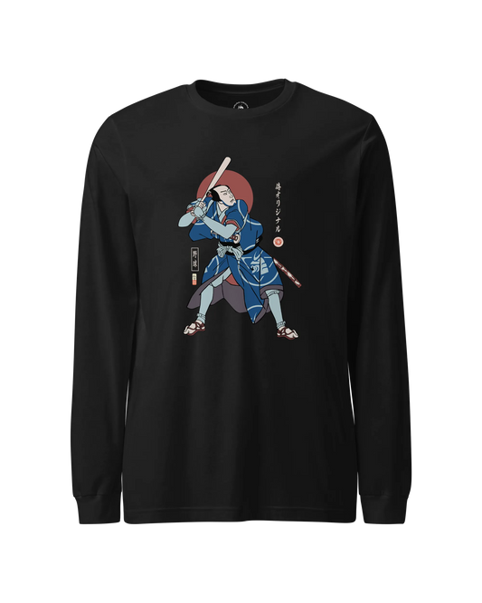 Samurai Baseball Ukiyo-e Unisex Long Sleeve Tee No.2