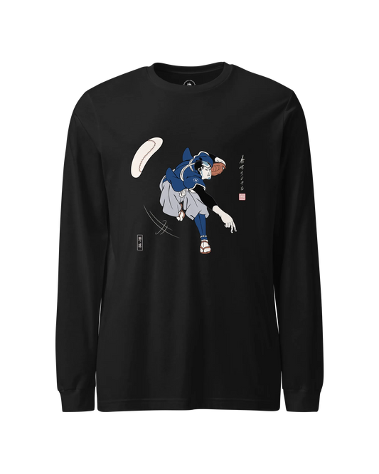 Samurai Baseball Japanese Ukiyo-e Unisex Long Sleeve Tee No.5