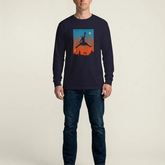 Samurai Basketball Ukiyo-e Unisex Long Sleeve Tee - Samurai Original
