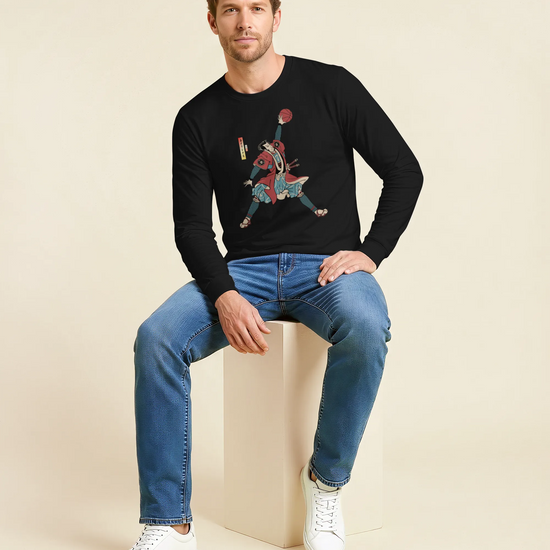 Samurai Basketball Player 3 Sport Ukiyo-e Unisex Long Sleeve Tee - Samurai Original