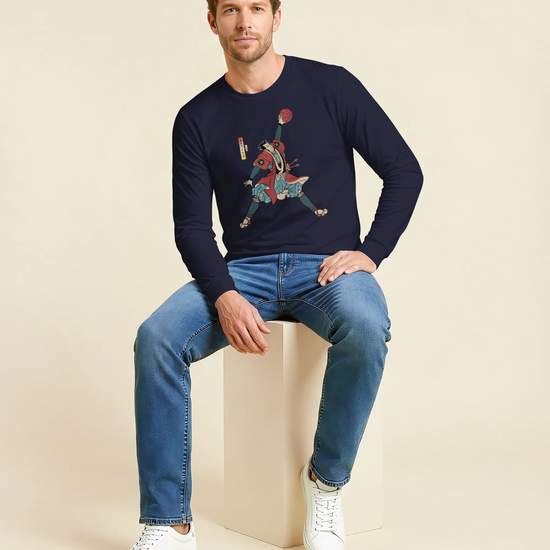 Samurai Basketball Player 3 Sport Ukiyo-e Unisex Long Sleeve Tee - Samurai Original
