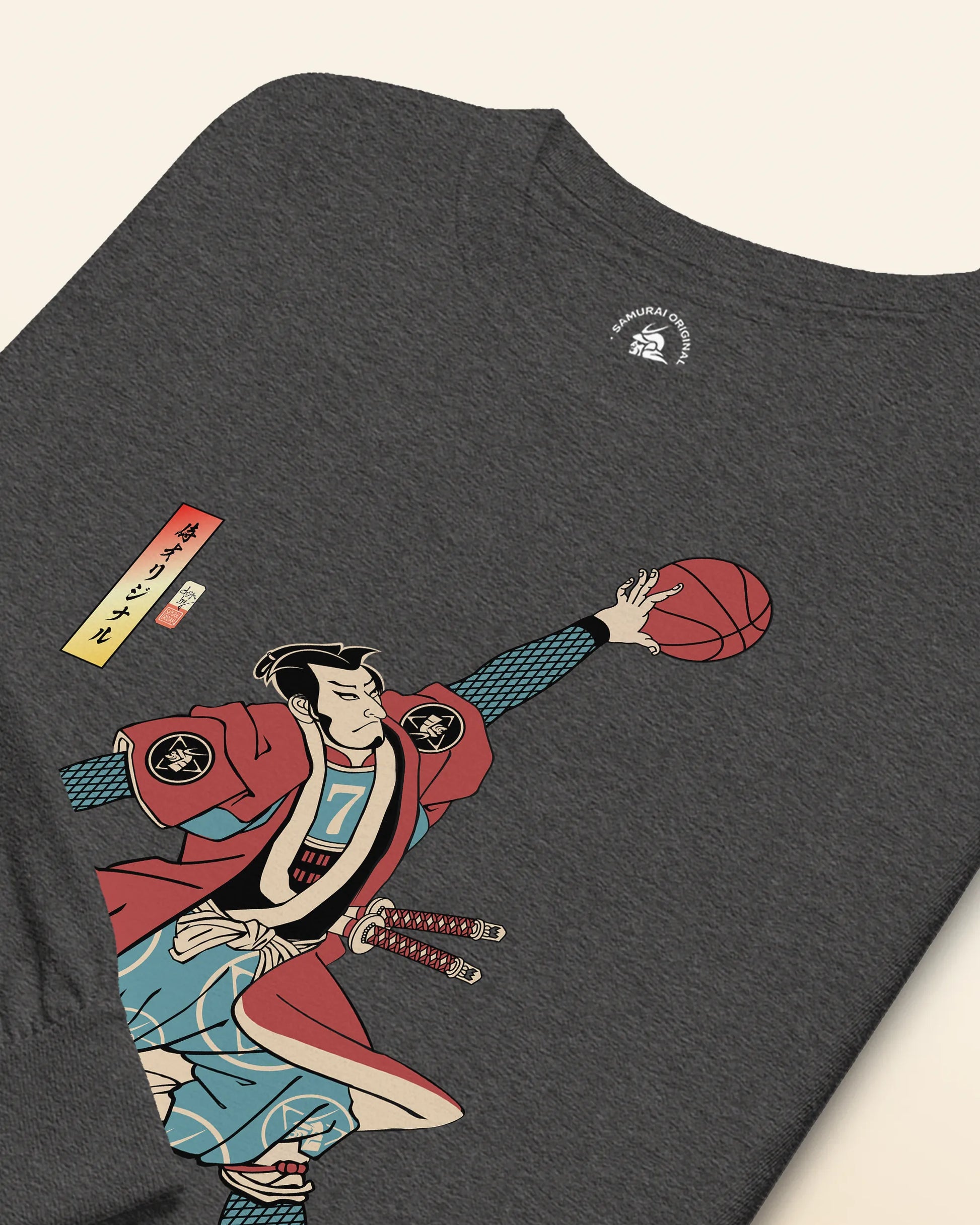 Samurai Basketball Player 3 Sport Ukiyo-e Unisex Long Sleeve Tee - Samurai Original