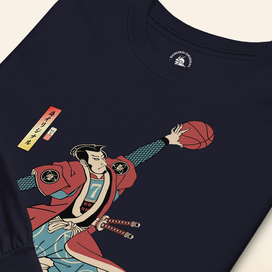 Samurai Basketball Player 3 Sport Ukiyo-e Unisex Long Sleeve Tee - Samurai Original