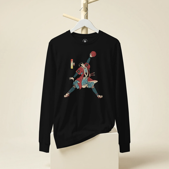 Samurai Basketball Player 3 Sport Ukiyo-e Unisex Long Sleeve Tee - Samurai Original