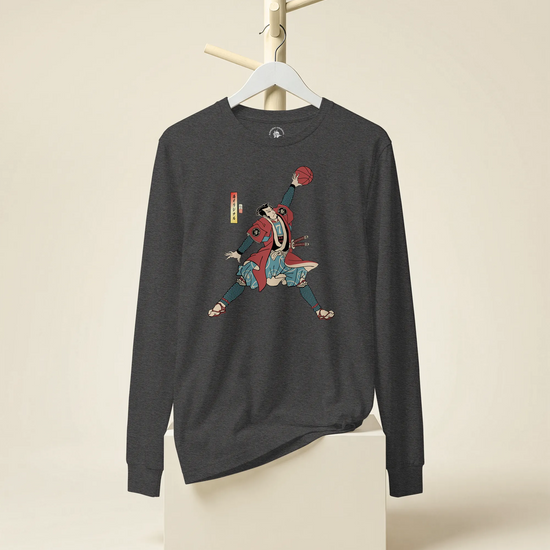 Samurai Basketball Player 3 Sport Ukiyo-e Unisex Long Sleeve Tee - Samurai Original