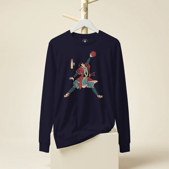 Samurai Basketball Player 3 Sport Ukiyo-e Unisex Long Sleeve Tee - Samurai Original
