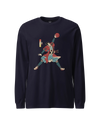 Samurai Basketball Player 3 Sport Ukiyo-e Unisex Long Sleeve Tee Navy - Samurai Original