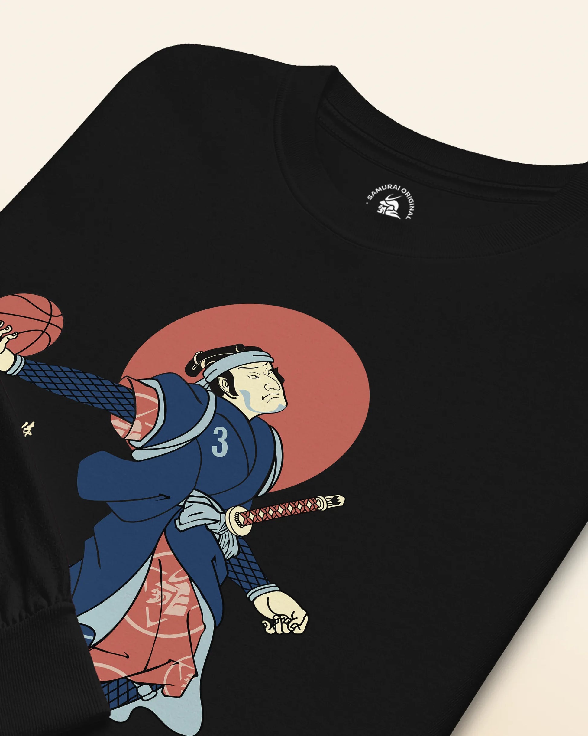Samurai Basketball Player 4 Sport Ukiyo-e Unisex Long Sleeve Tee - Samurai Original